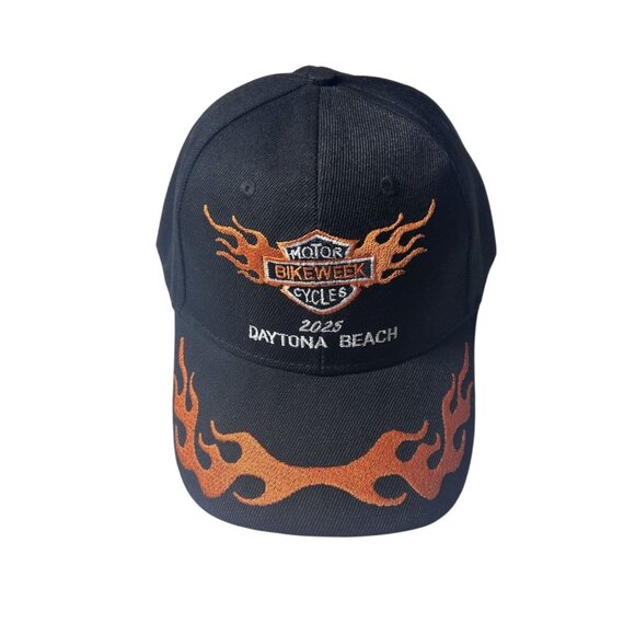 Harley-Davidson 2023 Daytona Beach Bike Week Black Cap With‎ Orange Flames - Picture 1 of 5